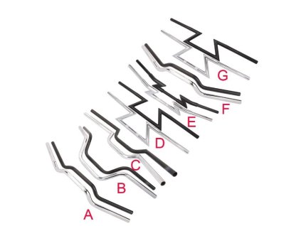 Řidítka na elektrické koloběžky různé tvary