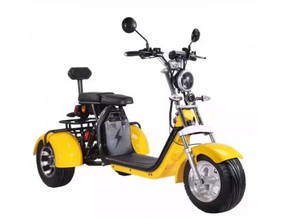 Elektrická tříkolka koloběžka 40 AH street styl city coco chrom dojezd 120 km vyndavací baterie