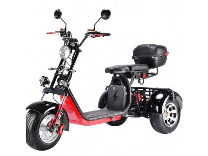 Elektrická tříkolka s boxem a košem na zboží 2 000 w a 40 Ah 60 volt a 2 přídavná přední světla