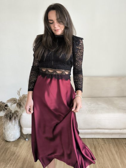 Midi lesklá sukně EVE