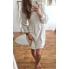 Svetrové pletené šaty WARM (Barva Krémová)