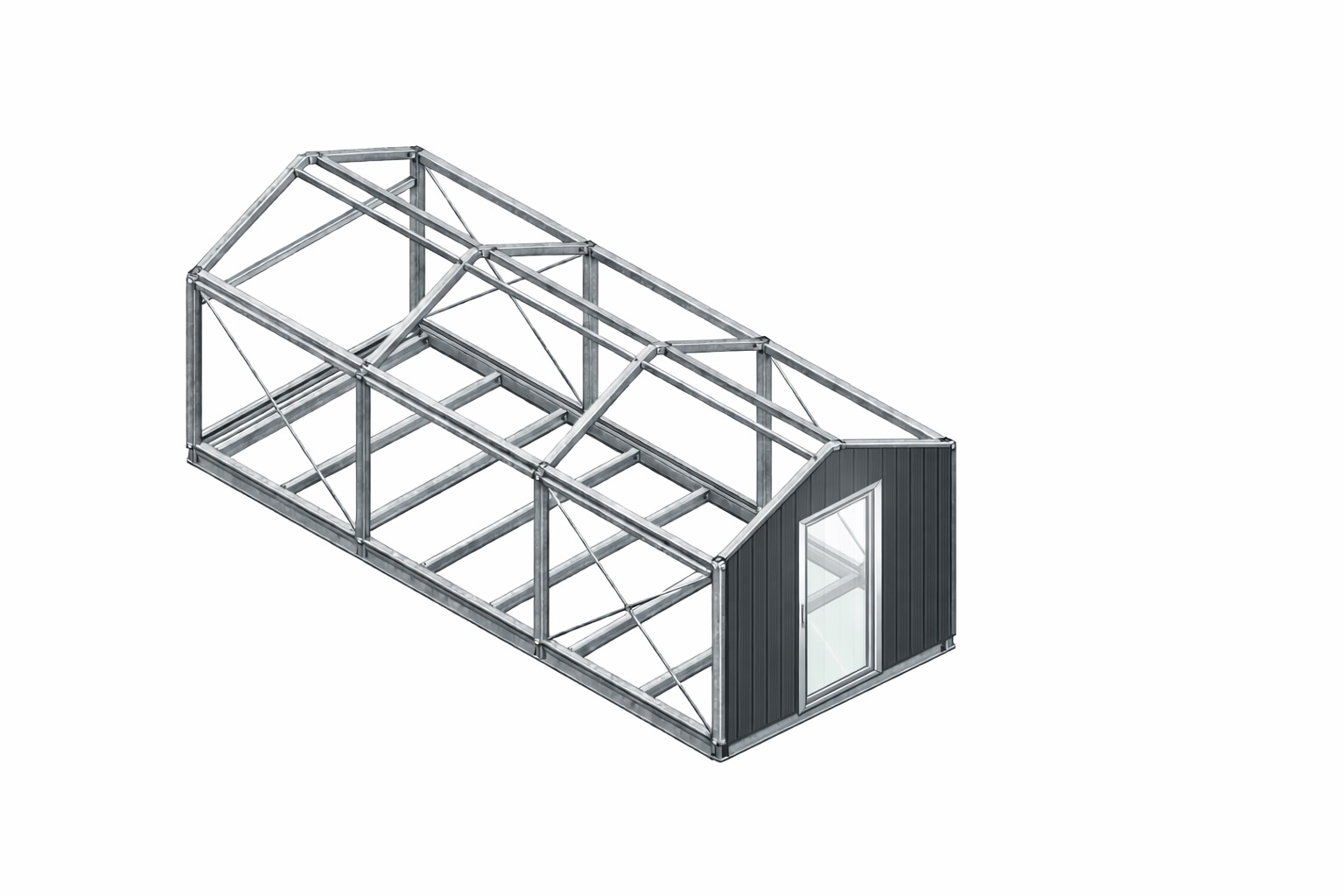 Ocelový rám pro montovaný domek 8x3,6x3,2m