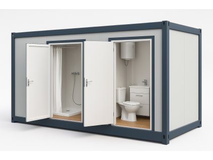 Sanitární kontejner se sprchou a WC skladem