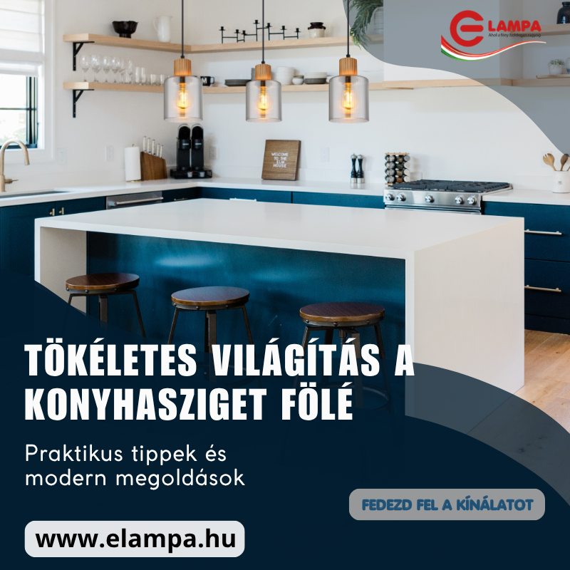Konyhasziget világítás – milyen lámpát válassz pult fölé?