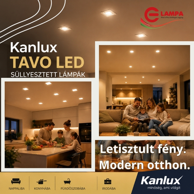Kanlux TAVO LED süllyesztett lámpák – Modern mennyezeti LED világítás
