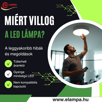 Miért villog a LED izzó? 7 gyakori ok és a megoldások (2026)
