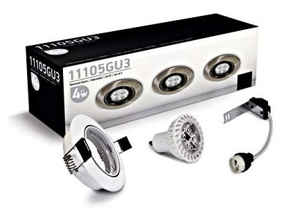 SCHRACK TECHNIK LID13358  Punto-A PAR16 Set Spot x3 w. LED GU10 4W 3000K, adj, chrom