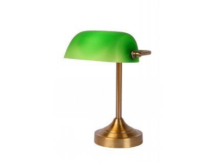 Lucide 17504/01/03 Banke E14 W22cm H30cm Glass Green/ Bronze, Asztali lámpa
