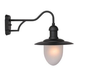 Lucide 11871/01/30 ARUBA Wall Light 1xE27 Frost Glass/Black