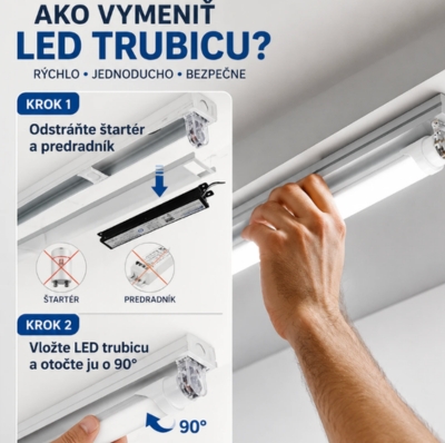 Ako vymeniť LED trubicu za klasickú žiarivku? Kompletný návod krok za krokom