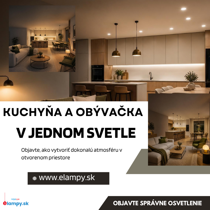 Ako osvetliť obývačku spojenú s kuchyňou