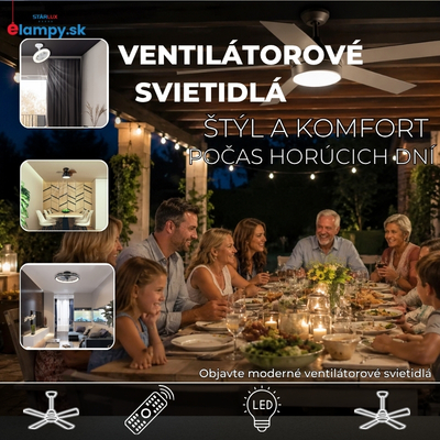 Ventilátorové svietidlá: ideálne riešenie počas horúcich letných dní aj na terasu