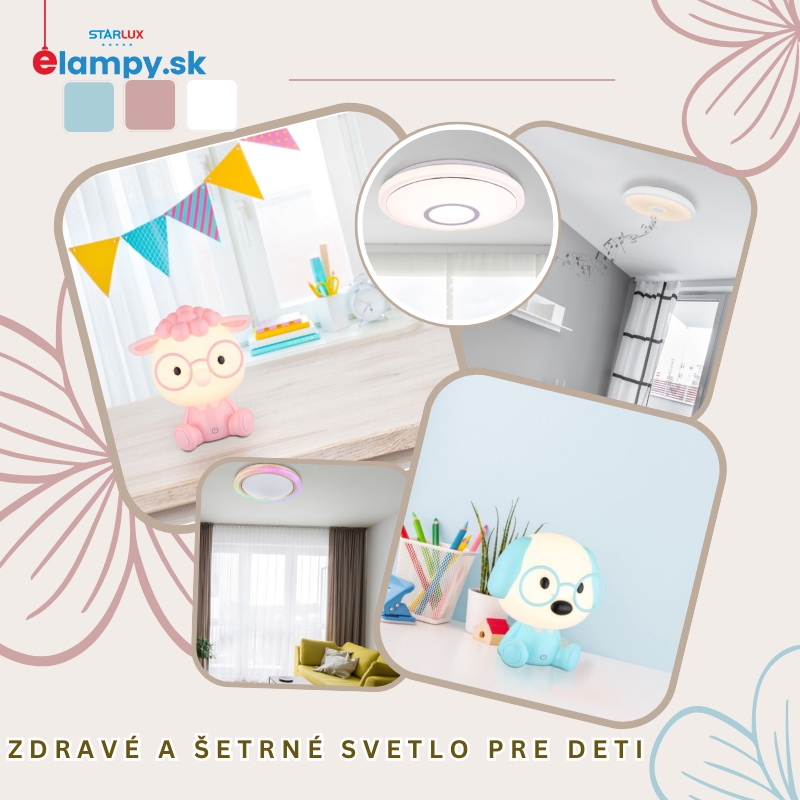 Svietidlá do detskej izby: silné, jednoduché a šetrné pre oči