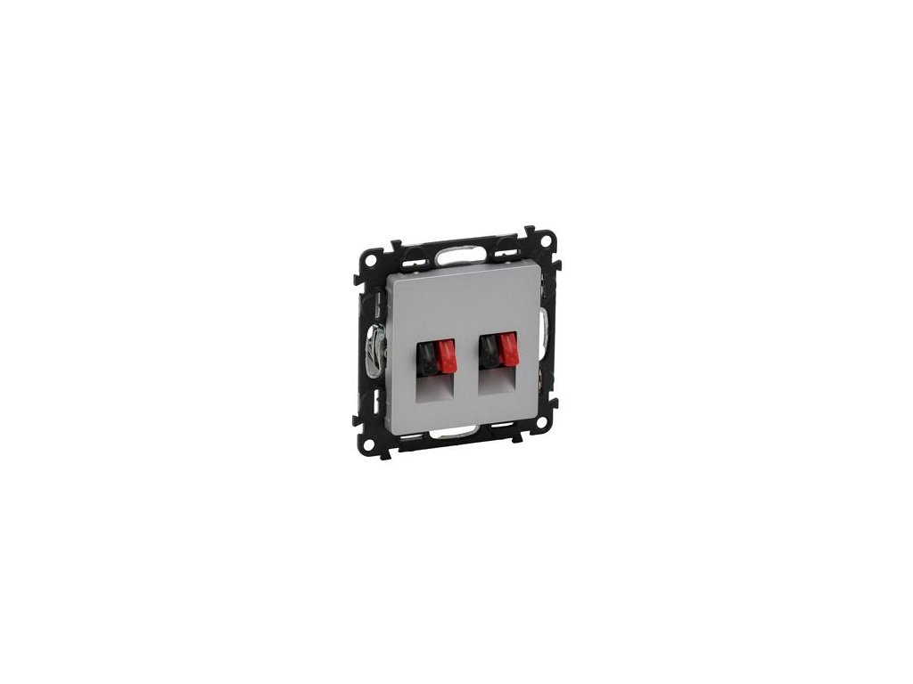 Legrand Valena Life - Dvojitá reproduktorová zásuvka, hliník - 753378