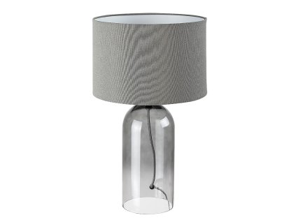 Stolová lampa Luxin s dymovým podstavcom a sivým tienidlom