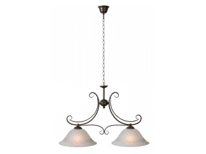 Lucide 34351/02/97 CALABRE Pendant 2xE27 Alabaster Glass/Rust
