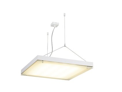 Schrack Technik  LI157101 T5 GRILL pendant luminaire, square, white, 2x G5, 4x 24W