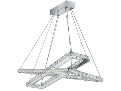 Searchlight 7123CC,2 x LED RECTANGLE FRAME CEILING  CHROME, CLEAR CRYSTAL TRIM
