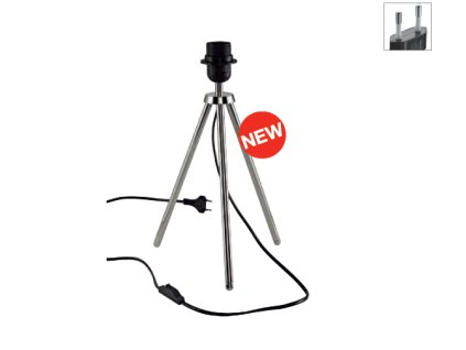 Schrack Technik LI155542  FENDA Table lamp, E27, without screen, chrome