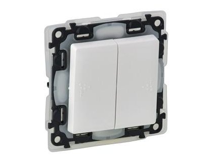 Legrand Valena Life - Dvojitý striedavý prepínač (5B), IP44, biela - 752158