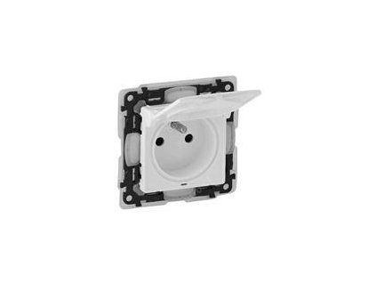 Legrand Valena Life - Zásuvka 2P s detskou ochranou a klapkou, IP44, biela - 753179