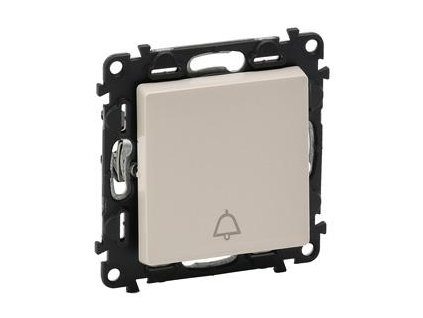 Legrand Valena Life - Tlačidlo s prepínacím kontaktom, symbol zvončeka - 10 AX, béžová - 752215