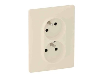 Legrand Valena Life - Dvojzásuvka 2 x 2P s detskou ochranou, béžová - 753286