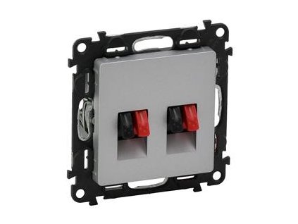 Legrand Valena Life - Dvojitá reproduktorová zásuvka, hliník - 753378
