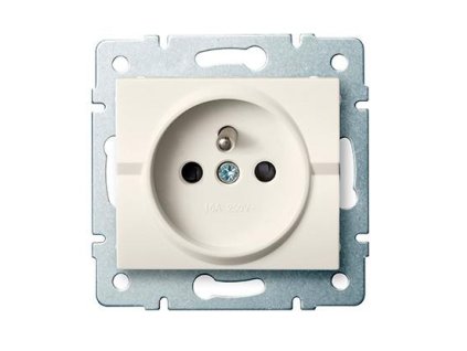 Kanlux LOGI 25149 Zásuvka samostatná s ochranou kontaktov  16A - 250V ,krémový
