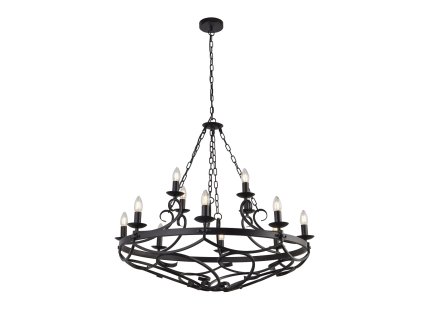 Searchlight 8912-12BK Cartwheel III závesné svietidlo