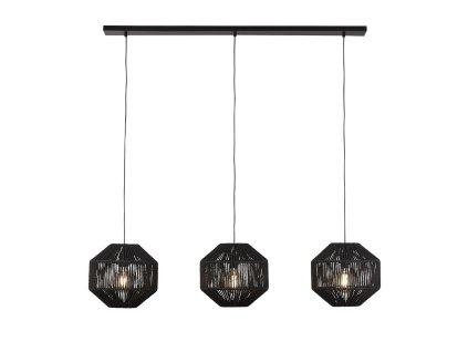 Searchlight 11201-3BK WICKER Závesné svietidlo