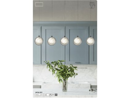 SEARCHLIGHT 28702-5CC Quartz Závesné svietidlo