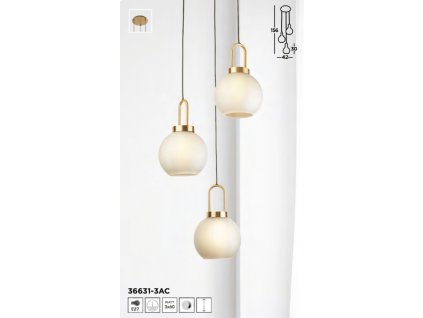 SEARCHLIGHT 36631-3AC Snowdrop Závesné svietidlo