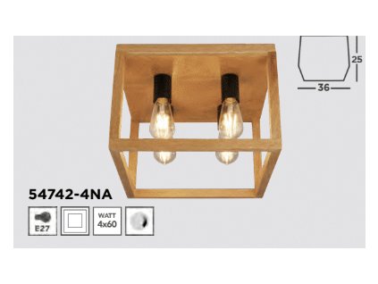 SEARCHLIGHT 54742-4NA Square Stropné svietidlo