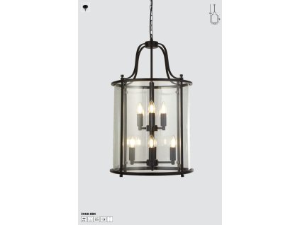 SEARCHLIGHT 3068-8BK Lantern Závesné svietidlo