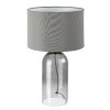 Stolová lampa Luxin s dymovým podstavcom a sivým tienidlom