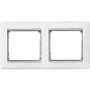Legrand Valena - Dvojnásobný rámik, biela/strieborný prúžok - 770492