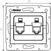 Kanlux 25228 LOGI Dvojitá dátová zásuvka nezávislá 2xRJ45Cat 5e Jack Strieborná