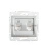 Kanlux 25228 LOGI Dvojitá dátová zásuvka nezávislá 2xRJ45Cat 5e Jack Strieborná