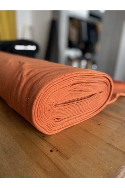 Teplákovina s nopky - oranžová