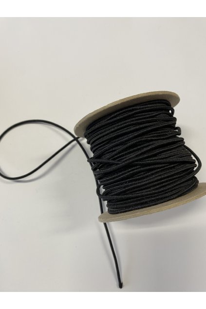 Černá klobouková guma - černá, 3mm