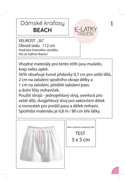 Dámské kraťasy BEACH vel.XL - tištěný
