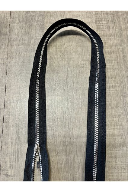 Kostěný stříbrný zip - 70 cm