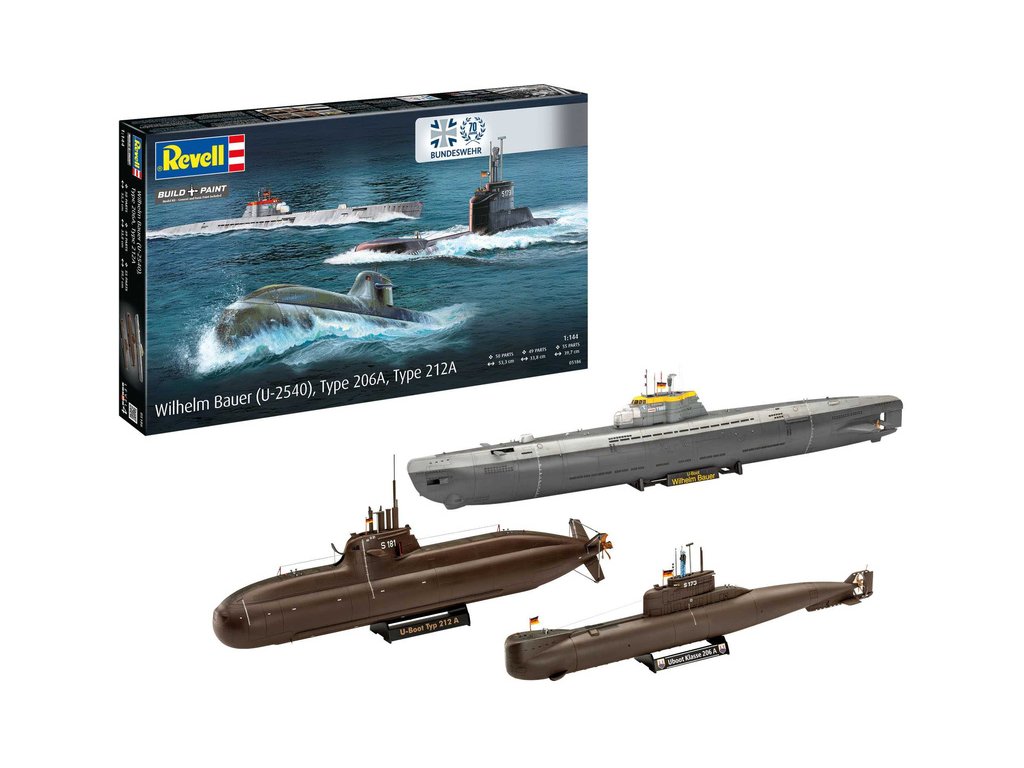 Revell Wilhelm Bauer, Type 206A, Class2 (70 Years Bundeswehr) (1:144) - RVL05186