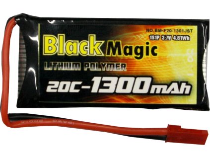 Black Magic LiPol 3.7V 1300mAh 20C JST - BMF20-1300-1JST