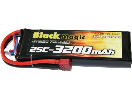 Black Magic LiPol 11.1V 3200mAh 25C Deans - BMF25-3200-3D