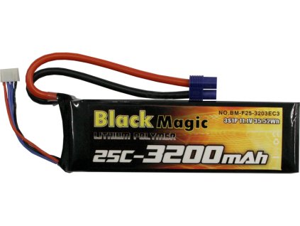 Black Magic LiPol 11.1V 3200mAh 25C EC3 - BMF25-3200-3EC3