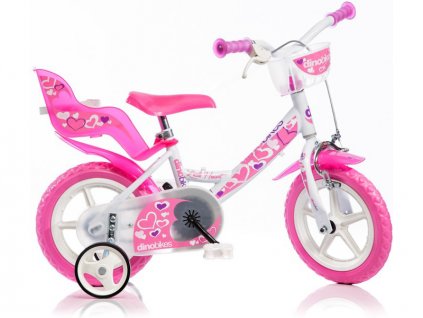 DINO Bikes - Dětské kolo 12" bílé - DB-124RLN