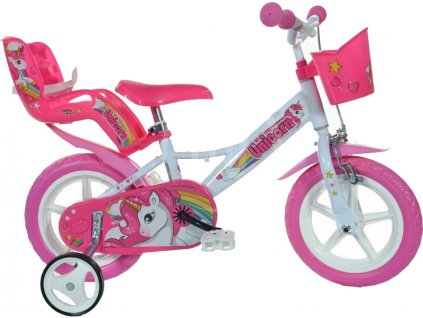 DINO Bikes - Dětské kolo 12" Jednorožec se sedačkou - DB-124RLUN