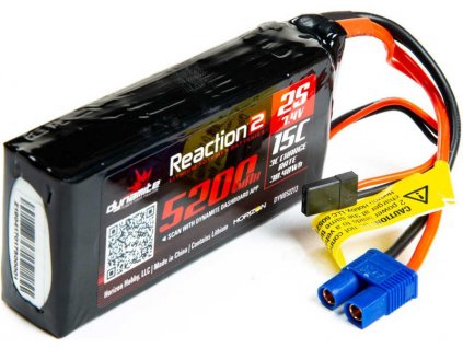Dynamite LiPo Reaction2 7.4V 5200mAh 2S 15C Rx - DYNB52213